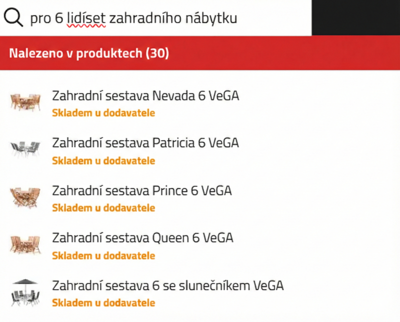 Vyhledávání zahradního nábytku
